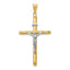 14k Two-Tone Polished Jesus Crucifix Pendant
