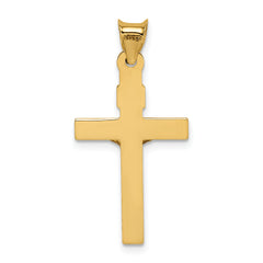 14K Two-Tone Gold Crucifix Pendant with Polished Finish