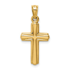 14K Gold Reversible Crucifix Pendant with Polished Finish Elegant Design
