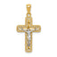 Crucifix Pendant in 14K Two-Tone Gold, 27mm Textured - Sophia Jewelers