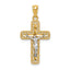 14k Two-tone Polished Crucifix Pendant