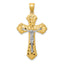 14k Two-tone Diamond-cut Passion Crucifix Pendant