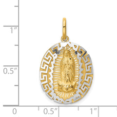 14K Two-Tone Our Lady of Guadalupe Pendant with Polished Finish