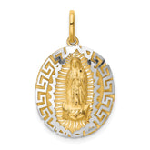 14k Two-Tone Our Lady Of Guadalupe Semi-solid Pendant