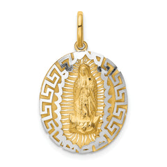 14k Two-Tone Our Lady Of Guadalupe Semi-solid Pendant