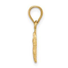 14K Satin & Diamond-Cut Our Lady of Guadalupe Gold Pendant Solid & Elegant Design