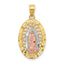 Our Lady of Guadalupe Oval Charm in 14K Two-Tone Gold, 26mm - Sophia Jewelers