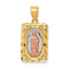 Our Lady of Guadalupe Rectangular Pendant in 14K Two-Tone Gold, 26mm - Sophia Jewelers