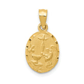 14K Satin / Diamond-Cut Baptism Pendant