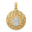 Guardian Angel Filigree Pendant in 14K Two-Tone Gold, 25mm Diamond-Cut - Sophia Jewelers