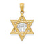Star of David Chai Pendant in 14K Yellow Gold, 25mm Diamond-Cut - Sophia Jewelers