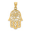 14k Polished Filigree Hamsa Pendant