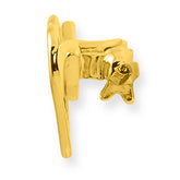 Sophia Jewelers 14K Gold Heart Pin with Rhodium Accents Polished Finish