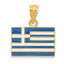 14K Gold Greece Flag Pendant with Enameled Detailing Solid and Casted Design
