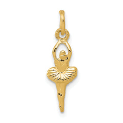 14K Gold Ballerina Charm with Polished Finish Elegant and Timeless