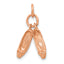 14K Rose Gold Ballet Slippers Charm with Polished Moveable Design