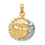 Sun and Moon Pendant in 14K Two-Tone Gold, 23mm Reversible - Sophia Jewelers