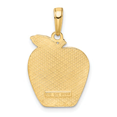 14K Gold New York Skyline Apple Pendant with Polished Finish