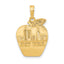 14k Solid NEW YORK Skyline on Small Apple Pendant