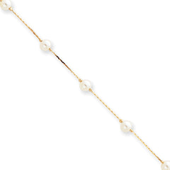 8.25in Gold-plated Kelly Waters White Simulated Pearl Bracelet