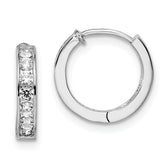 Kelly Waters Rhodium-plated Channel Set Clear CZ Huggie Earrings
