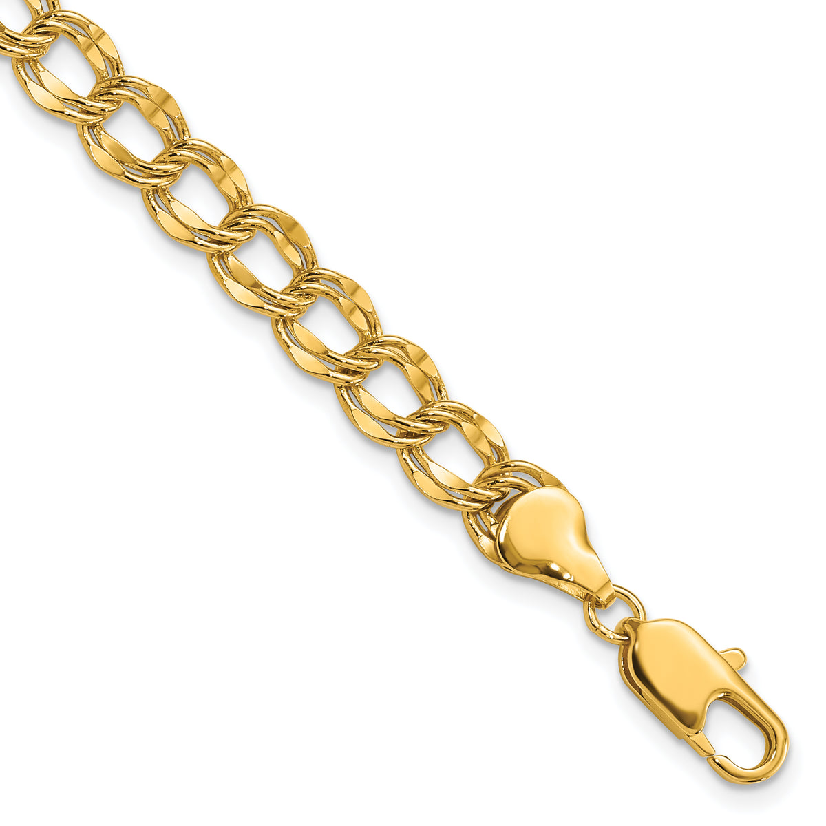 Kelly Waters Gold-plated 6.5mm Double Link Charm 8.25 inch Bracelet