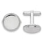 Kelly Waters Rhodium-plated Polished Beaded Round Engravable Cuff Links