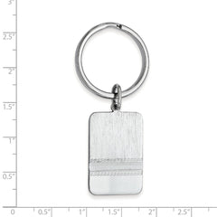 Rhodium-plated Kelly Waters Satin Key Ring with Polished End