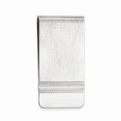 Men's Rhodium Kelly Waters Satin Money Clip with Polished End