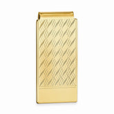 Gold-Plated Men's Chevron Hinged Money Clip with Elegant Design