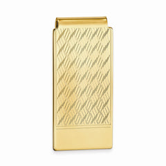 Gold-Plated Men's Chevron Hinged Money Clip with Elegant Design