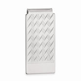 Rhodium-Plated Men's Chevron Hinged Money Clip Sophisticated Design