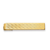 Gold-Plated Chevron Tie Bar with Polished Finish Engravable Gift Ready