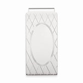 Rhodium-Plated Men's Money Clip with CriSterling Silver CroSterling Silver Design