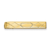 Men's Gold-Plated Polished Tie Bar with Engravable CriSterling Silver CroSterling Silver Design
