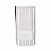 Rhodium-Plated Men's Money Clip with Sleek Lines and Modern Design