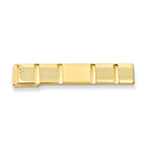 Gold-Plated Kelly Waters Polished Facet Tie Bar for Men Engravable in Gift Box