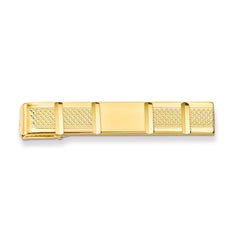Gold-Plated Kelly Waters Polished Facet Tie Bar for Men Engravable in Gift Box