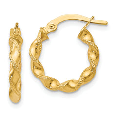 14K Twisted Hoop Earrings