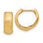 14K Polished and Textured Hinged Hoop Earrings