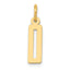 14k Small Elongated Number 0 Charm