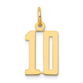 14k Small Elongated Number 10 Charm