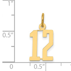 14K Gold Polished Elongated Charm Pendant Laser Cut Small Themed Design