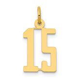 14k Small Elongated Number 15 Charm