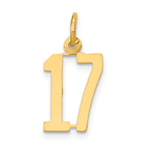 14k Small Elongated Number 17 Charm