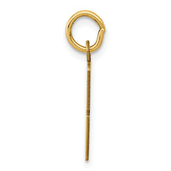 14K Gold Polished Elongated Charm Pendant, Small and Laser-Cut