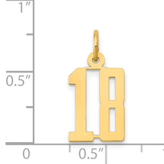 14K Gold Polished Elongated Charm Pendant, Small and Laser-Cut