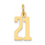 14k Small Elongated Number 21 Charm