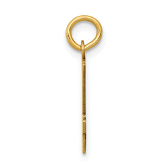 14K Gold Polished Elongated Charm with Laser Cut Detail Small
