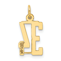 14K Gold Small Polished Elongated Charm with Laser Cut Detailing
